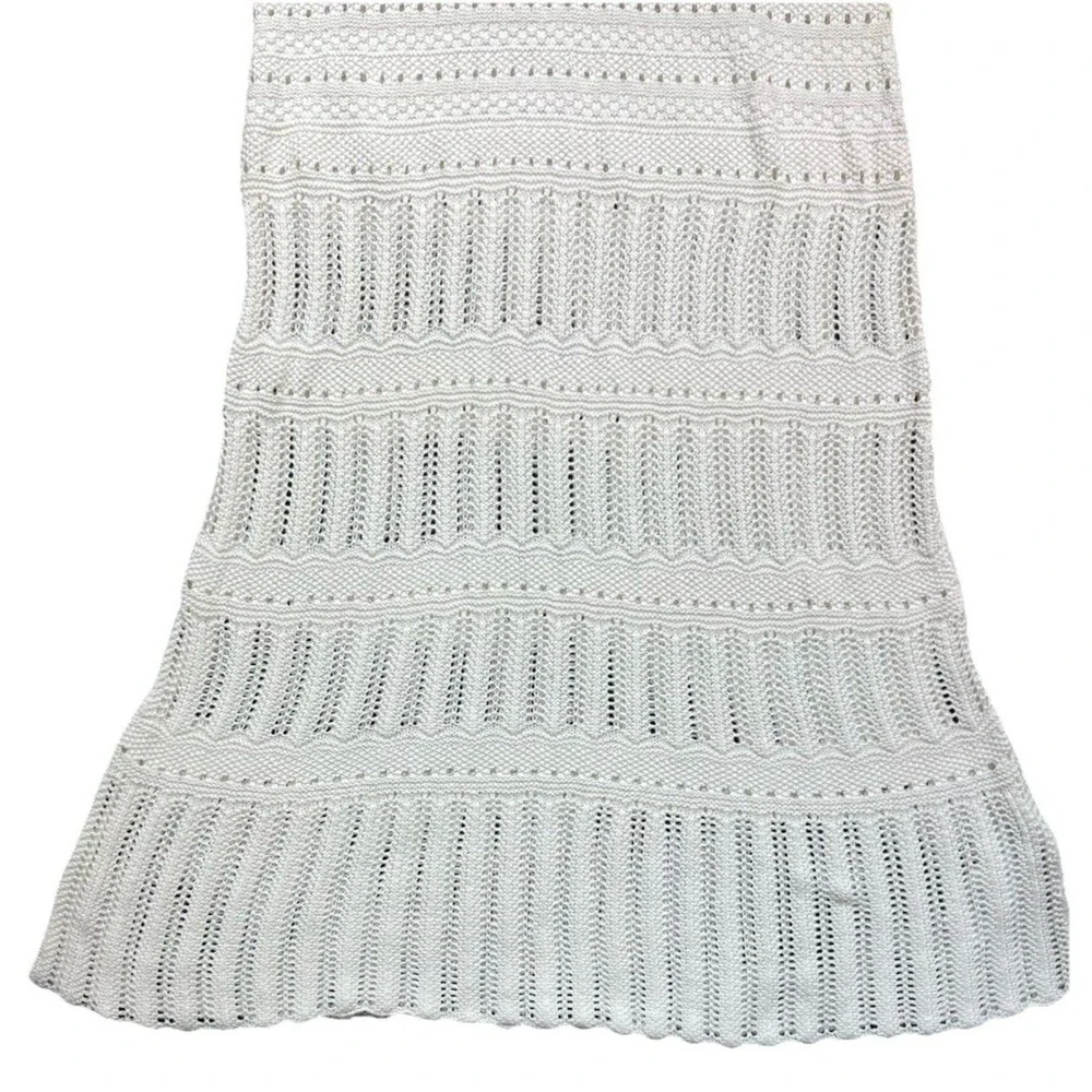 Abercrombie & Fitch Strapless Crochet Style Maxi Dress Cream Size Medium NWT